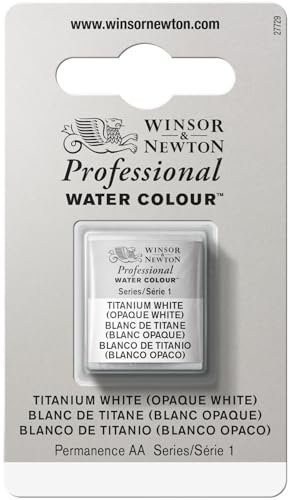 Winsor & Newton Aquarelle Professionnel - Peinture Aquarelle, Haute Luminosité, Résistante à la Lumière, Qualité Archive, Demi Godet, Couleur Blanc de Titane