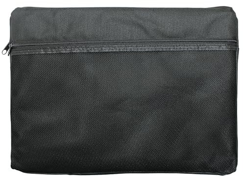 Cathedral Products Porte-documents A4 en toile avec fermeture éclair et poche extérieure en maille – Noir