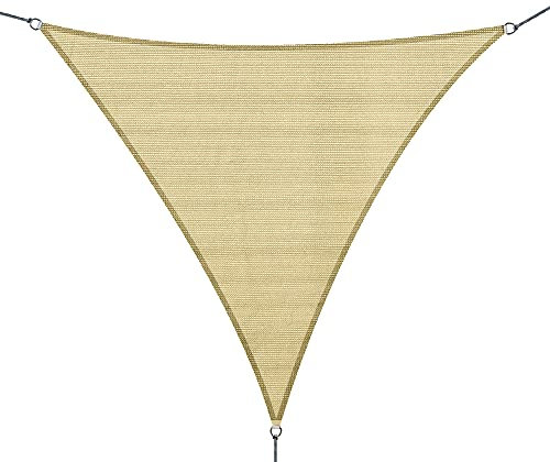 Outsunny Tenda Parasole Esterno Protezione Solare Triangolare Tenda Impermeabile a Vela Ottone 3x3x3m