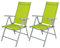 Mojawo 2 Stück Gartenstuhl - Hochlehner 7-Fach verstellbar - zusammenklappbar - Klappstuhl - witterungsbeständiges Aluminium - wetterfeste Gartenmöbel - Silber/Lime