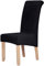 Homaxy Samt Stretch Esszimmer Stuhl Slipcover Set von 6 - Spandex Plüsch Kurze Stuhl deckt solide große Esszimmer Stuhl Protector Home Decor, schwarz