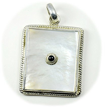 GemsOnClick Medaillon mit echtem Onyx-Anhänger in Rundschliff, 925er Sterlingsilber, lässiges Design, für Mädchen