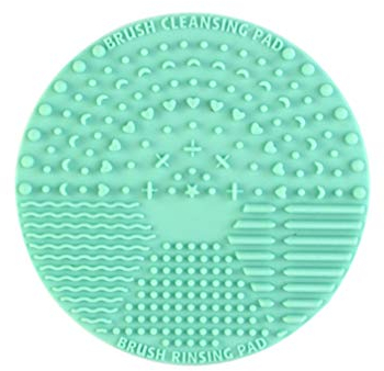 Beaupretty Pinsel Reinigungspad, Silikon Runde Make-up Pinsel Scrubber Matte kosmetische Reinigungspad tragbares Waschwerkzeug mit Saugnapf (grün)