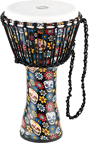 Meinl Percussion Series Travel Djembe Hand Drum Circle Instrument, Synthetic Shell and Head — NOT Made in China — African Mali Weave Rope Tuning, 2-Year Warranty (PADJ7-M-F)