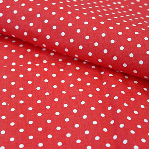 11,99€/m Punkte Rot weiß klein, 150x160cm 100% Baumwolle Baumwollstoff Kinder Meterware Handwerken Nähen Stoff