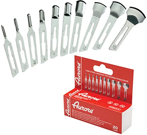 20 LAME SGORBIA STERILI BISTURI PEDICURE AURORE PROFESSIONALE ESTETISTA (N° 5)