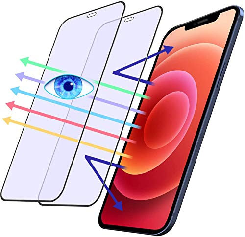 {2-Pack}FHZXHY iPhone 12 Pro Max Screen Protector Anti Blue Light [Eye Protection] HD Clear 9H Tempered Glass Screen Film for iPhone 12 pro max 5g (6.7 inch 2020)-Clear