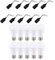 NCC-Licht 10 x Set Baufassung Lampenfassung Renovierfassung E27 mit LED Leuchtmittel Birne 12W matt 1155lm warmweiß und Steckklemme