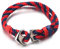 HALUKAKAH ● Vela ● Uomini Bracciale in Corda di Nylon Multicolore Rosso e Blu Fatto a Mano Chiusura con Ancora in Argento 8.26(21CM),con Confezione Regalo Gratuita