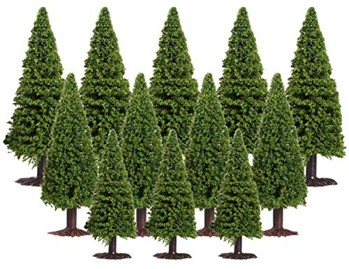 Healifty Lot de 15 arbres d'architecture miniatures verts pour modélisme ferroviaire