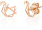 Aka Gioielli® - Origami Schwan Ohrringe Ohrstecker 925 Silber Rosegold Geschenke für Mädchen und Damen