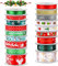 SANNIX Rubans de Noël 18 Rouleaux Rubans de Cadeau de Noël coloré Ruban de Satin de Polyester en Tissu Ruban de Couronne pour Bricolage Artisanat Emballage Cadeau Décoration Maison 3 Tailles