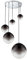 etc-shop Decken Pendelleuchte Rauchglas 5 flammig Kugel Hängelampe, verschiedene Größen, 5x E27, Höhe 150 cm, Wohnzimmer Esszimmer