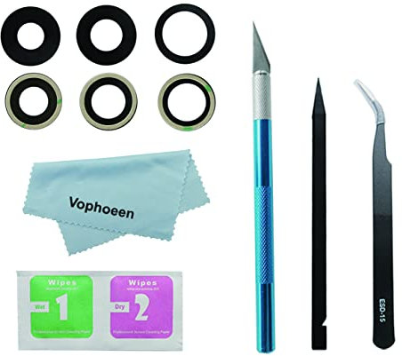 Vophoeen 3pcs OEM Original Rear Back Camera Glass Lens Replacement for iPhone 12 Pro Max with Pre-Installed Adhesive and Repair Toolkit Set+Clean Cloth