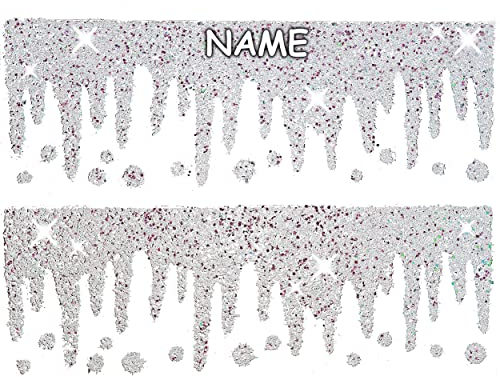 alles-meine.de GmbH 240 cm große Fensterbilder - Motivwahl__ 3D Glitzer & Glimmer Eiszapfen - Schneeflocken & Schneesterne - inkl. Name - Bordüre/Girlande - statisch hafte..