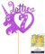 Personalised Unicorn Heart Glitter Cake Topper- Purple Any Custom Age & Name Glitter Cake Decoration and Sprinkles - Happy Birthday Decorations - Personalised Toppers for Cakes by Cakeshop