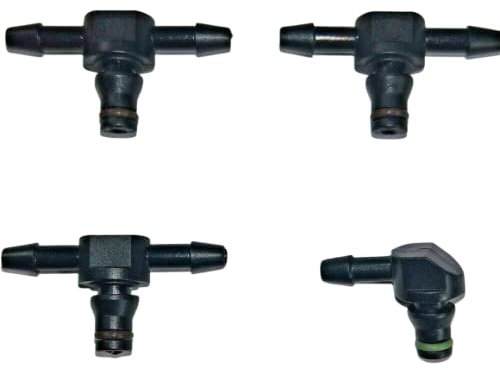 4pcs Common Rail Diesel Injector Leak Off Pipe Return Connectors Fits Bosch 110 Injectors | 3 T's & 1L Connector | Durable Fuel System Connections | Automotive Parts