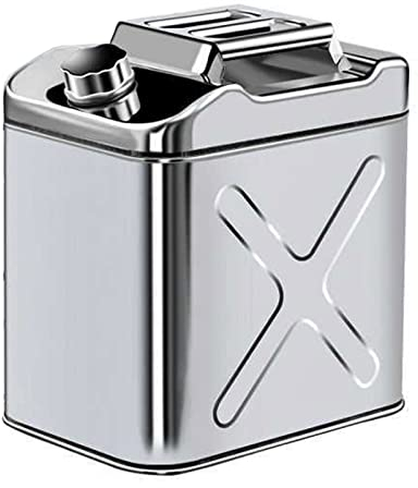 BHBXZZDB Bidon Gasolina 10 litros Aceite contenedor Plata Boca Ancha Ideal para Gasolina y químicos depósito Aire Acondicionado Camping Furgoneta Camper