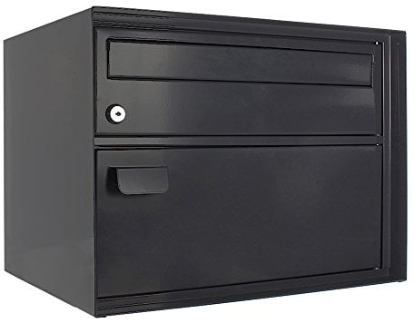 Rottner K10341 Boîte aux Lettres Enzian avec Fente d'insertion, Serrure à Cylindre avec 2 clés, Fermeture du Compartiment de Rangement de Colis par Serrure à Pression, Anthracite
