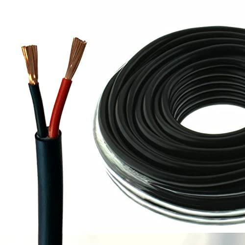 electrosmart 2 Core Round Wall Twin Red/Black Copper 12V Flex Electrical Automotive Auto Boat Car Cable Wire (2.5mm / 29A, 5m)