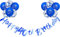 Blaue Dekorationen zum 40. Geburtstag, Männer, Happy 40th Birthday, Banner inklusive 12 Stück, 30,5 cm, Latex-bedruckte Luftballons, Damen und Herren, 40. Geburtstag, Party-Dekorationen