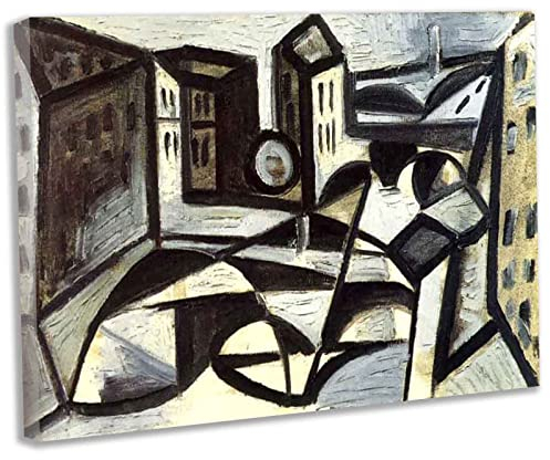Lasite Pablo Picasso Bilder Leinwand Küche Wandbilder Wohnzimmer für Schlafzimmer Dekoration Wohnung Home Deko Kunstdruck fertig zum Aufhängen 1944 Notre-Dame(90x108cm)35x43inch,Gerahmt)