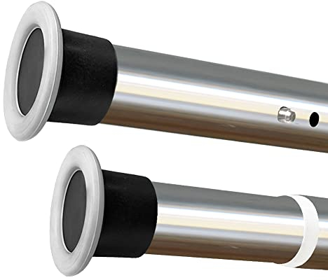 Teleskopstange ohne Bohren Duschvorhangstange Gardinenstange Ausziehbare Klemmstange aus Edelstahl Vorhangstange für Bad Kleiderschrank Vorhang Balkon Schrank Ø32mm(Silber, 310-360cm)