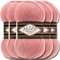 Hobby YARN Alize Superlana Klasik 5 x 100 g Türkische Premium Wolle Baumwolle und Acryl Uni Handstrickgarne Yarn Garn Strickgarn Baby zum Stricken Strickgarn (Salmon Pink | 144)