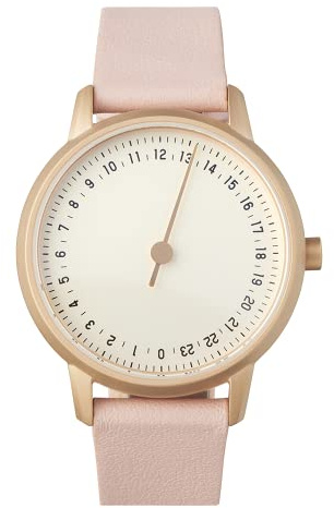 slow Round-S 13 - Pink Leather, Rose Gold Case, Silver-White Dial