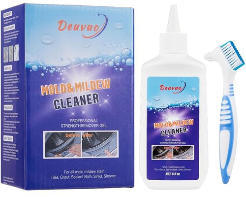 deuvuo Mould Remover Gel UK, New Upgrade Mold And Mildew Remover Gel With Brush, large Capacity Mildew RemovalFor Wall Tiles Grout Sealant Bathroom Cleaning Home Kitchen Sinks Cleaning(5 Fl Oz)