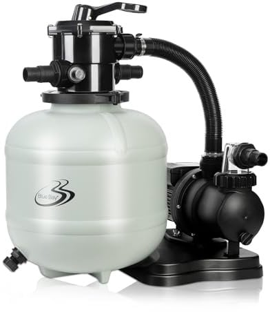 BlueBay Sand Filter Pump for Above Ground Pool,15 Pool Sand Filter 1/2HP, 2250GPH, up to 9200 Gallon, 7-Way Valve, Easy Installation, Gray