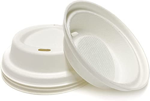 Best House Ecowise Coffee Cups LIDS - 12 Oz/340 ml, Disposable Paper Cups for Office, Party & Wedding, Hot or Cold Drinks, Lids for Ripple Coffee Cups, White (Pack of 50)