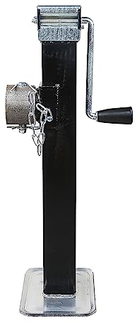 KATSU Heavy Duty Weld-On Pipe-Mount Swivel Trailer Jack 7000lbs, 16.5 Vertical Travel, Car Trailer Support Stand Manual Lifting Tool for RV Camper Travel Trailer Caravan