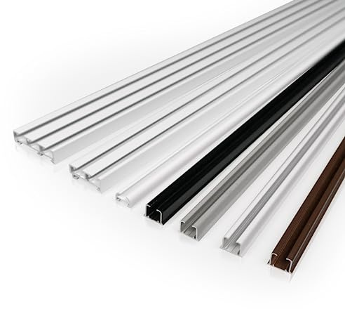 Home-Vision Gardinenschiene Nach Maß Serie Y 1-läufig 305cm - 600cm | Aluminium Vorhangschiene, Inkl. Befestigungsmaterial, Für Schiebevorhang