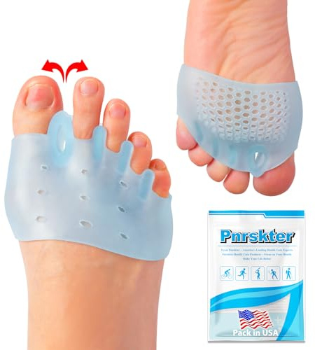 Toe Spacers & Metatarsal Pads (6PCS), Breathable Ball of Foot Cushions, Gel Toe Separator, Relief Foot and Bunion Pain, Plantar Fasciitis, Mortons Neuroma, Blisters, Diabetic Feet, Hammer Toe
