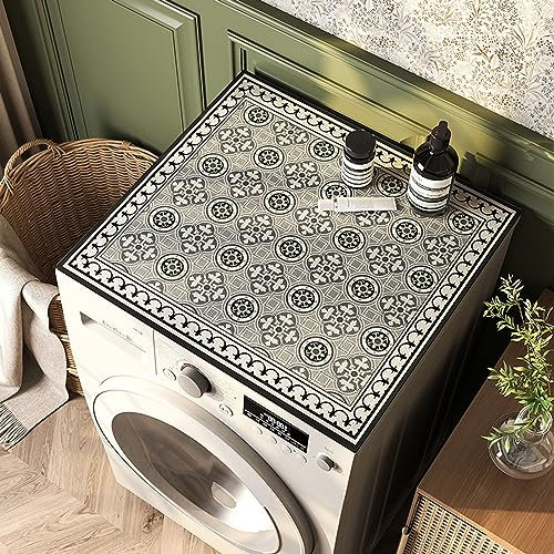GoldeneAmeisen Waschmaschine Abdeckung,Trommel-Waschmaschinen-Staubschutz,Waschmaschinenauflage,rutschfeste Oberfläche,Staub- und wasserbeständig,waschbar,für alle KüHlschrank Waschmaschine