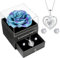 Miofula Rose Eternelle Cadeau Femme, Rose Éternelle avec Argent 925 Collier Boucles d'oreilles Bijoux Cadeau Anniversaire Femme, Préservée Rose Cadeau pour Elle la Noël, Saint-Valentin, Fête des mères