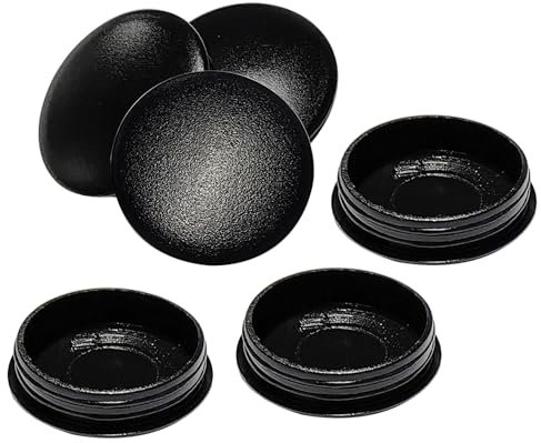 Ctyjia 15 Pièces Cache Trou en Plastique 20mm, Bouchon Trou Vis Meuble Noir pour Armoires Meubles Étagères