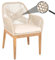 Mendler Chaise de Jardin HWC-H56b, Fauteuil Outdoor Chaise, résistant aux intempéries Corde tressée Bois Acacia - Beige Coussin crème-Blanc