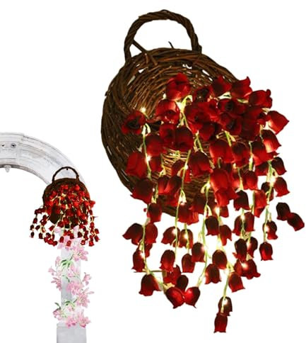 Gmokluytw Lampe de muguet, Lampe Suzuran à Fleurs artificielles - Veilleuse de Fleurs artificielles pour Porche, 10 pièces | Cascade décorative, Faux Pots de Panier de Fleurs de muguet, décoration