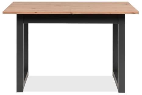 Furn.Design Esstisch ausziehbar in Eiche Artisan und Grau, Küchentisch 120-160 x 80 cm, Esszimmer Tisch Malta (Eiche Artisan, 120-160)