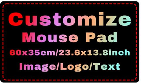 Personalised Mouse Mat with Photo/Text/Logo Desk Mat Custom Large Waterproof Gaming Mouse Pads, Non-Slip Rubber Base Keyboard Mouse Mat for PC Laptop Computer Gaming Room Office 600x350x3mm