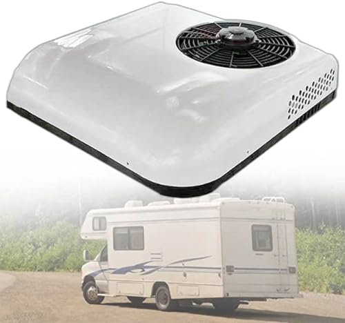 MhWrughts Climatiseur de Toit Universel pour Camion, climatiseur de Caravane avec Refroidissement, Faible Bruit pour climatiseur de Voiture pour véhicules agricoles,White-24V