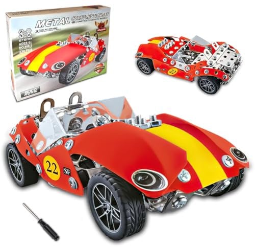 xwin sportseries 230 PCs Car Model Building Kit, Educational STEM Car Engineering Toy, DIY Build Your Own Metal Cars, Creative Construction Indoor Activity Playset Gift for Children 6+ Years
