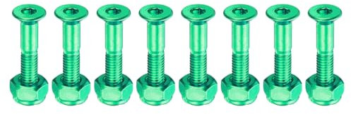 PATIKIL 1 Skateboard-Hardware-Bolzen, 8er-Set aus Karbonstahl-Truck-Montageschrauben Bolzen Muttern-Set für Skateboard Cruiser, Grün