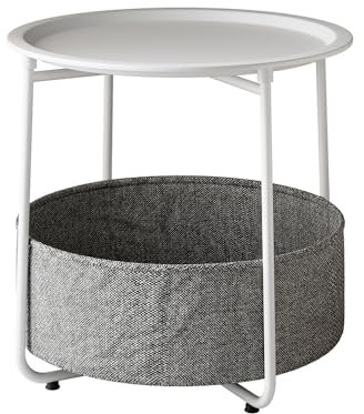 Vicco Couchtisch Liva, Beistelltisch, Weiß, 47 x 50 cm