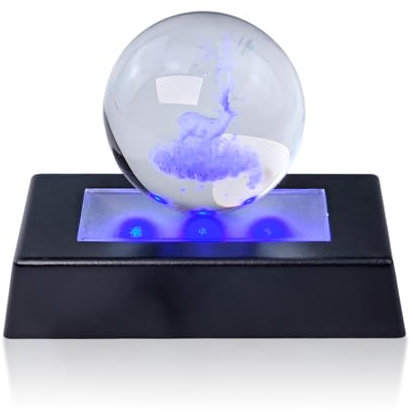 Flylin LED Lichtbasis Mit USB-Kabel, Farbverlauf Anzeigebasis, Mehrfarbig Beleuchteter Stand für 3D-Laserkristallglas, Weihnachtsfeierdekoration (Schwarz)