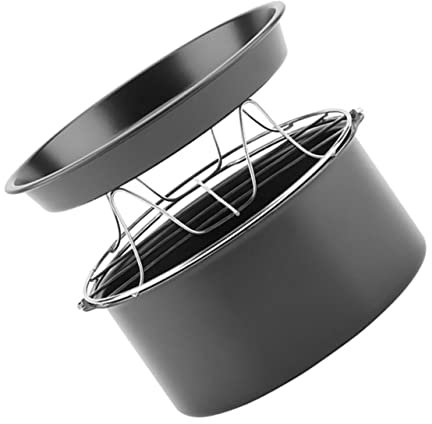 Cabilock Molde Para Pasteles De Acero Inoxidable Para Freidora De Aire Rejilla De Vapor De 8 Pulgadas Fácil De Limpiar Suministros Multiusos Para Hornear De Pollo