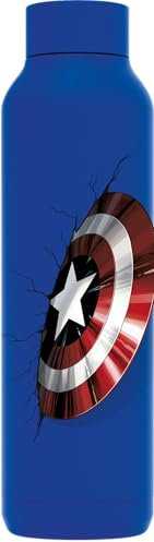 QUOKKA SOLID X MARVEL | BOTELLA TÉRMICA DE ACERO INOXIDABLE DOBLE PARED | CAPTAIN AMERICA