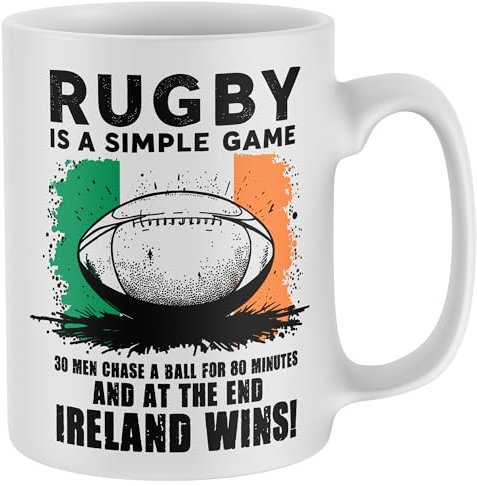 Purple Print House Funny Ireland Mug Rugby Is A Simple Game Sports Country Irish St Patricks Paddy Tea Coffee Men Women Gift Cup